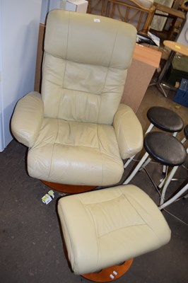 Lot 808 - MODERN RECLINING ARMCHAIR WITH MATCHING FOOT...