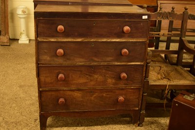 Lot 432 - VICTORIAN MAHOGANY FOUR DRAWER CHEST, 90CM WIDE