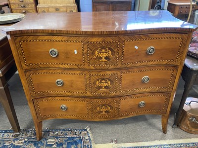 Lot 686 - Reproduction French style serpentine chest...