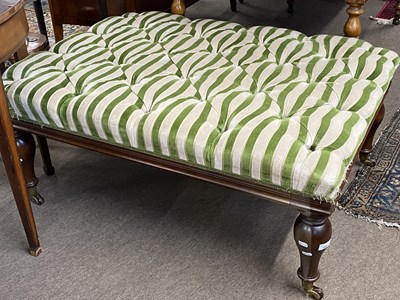 Lot 688 - Large Victorian style footstool with striped...