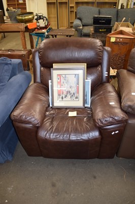 Lot 813 - LEATHER RECLINING ARMCHAIR