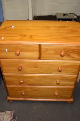 Lot 820 - FOUR DRAWER PINE CHEST, HEIGHT 92CM