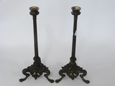 Lot 366 - Pair of bronzed metal Art Nouveau style...