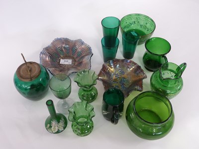 Lot 372 - Group of mainly early 20th Century green glass,...