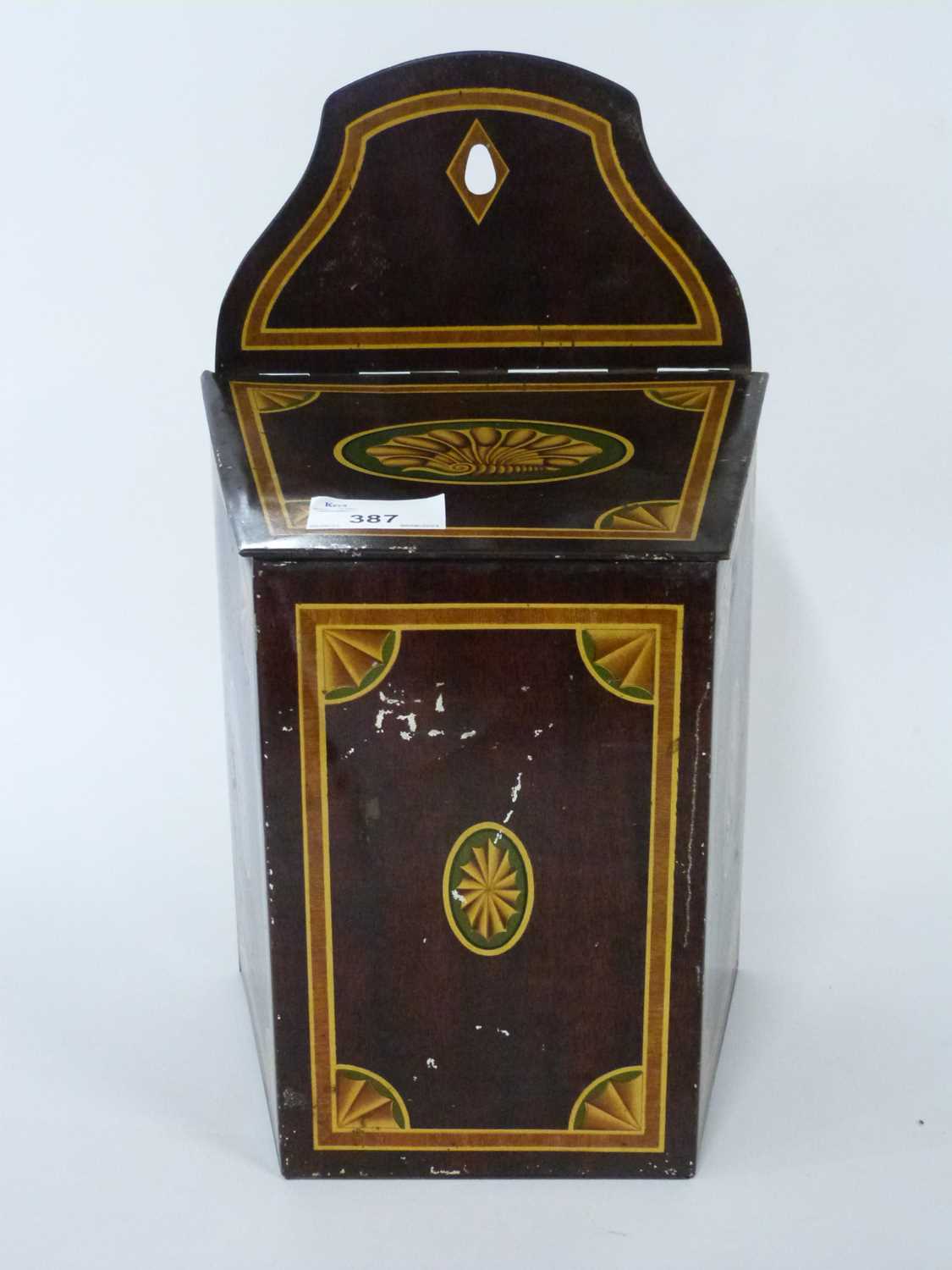 Lot 387 - Vintage biscuit tin with a shell and other motifs
