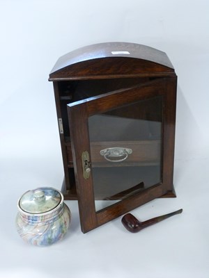 Lot 398 - A light oak smokers compendium with internal...