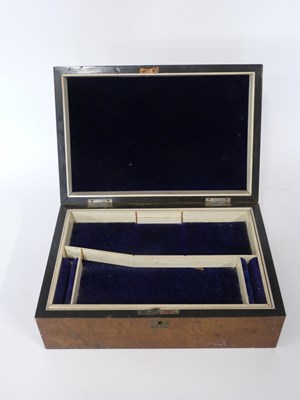 Lot 401 - Mahogany jewellery box with mother of pearl...