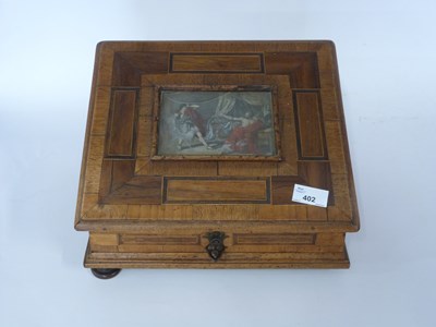 Lot 402 - Late 19th Century stationery box, the centre...