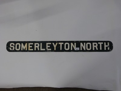 Lot 403 - A railway sign for Somerleyton North, with...