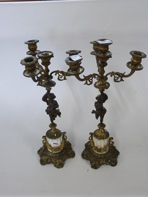 Lot 411 - Pair of candelabra in French Empire style the...