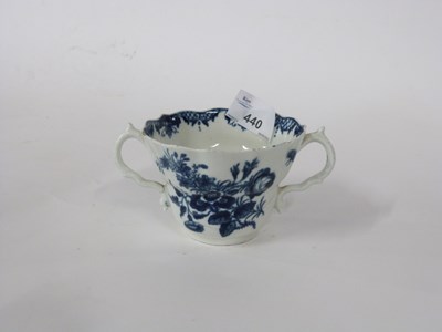 Lot 440 - Worcester porcelain chocolate cup, shaped rim...