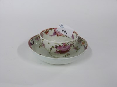 Lot 444 - Lowestoft porcelain tea bowl and saucer, circa...