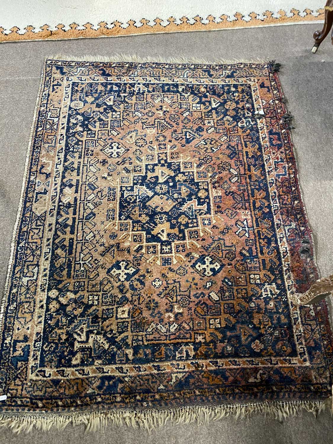 Lot 697 - Small antique Middle Eastern wool floor rug