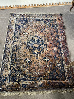 Lot 697 - Small antique Middle Eastern wool floor rug...