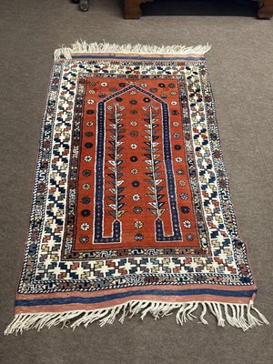 Lot 701 - Modern Middle Eastern wool floor rug decorated...