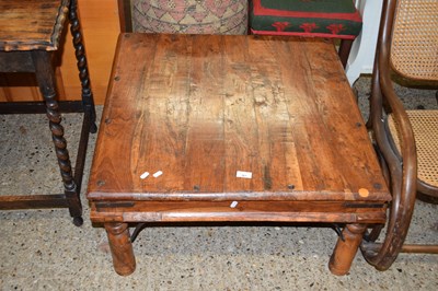 Lot 361 - SHEESHAM SQUARE HARDWOOD COFFEE TABLE ON...