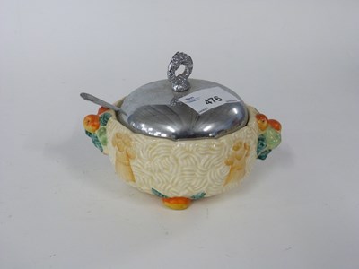 Lot 476 - Clarice Cliff Celtic Harvest jam pot with...