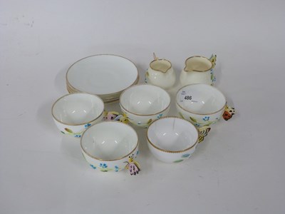 Lot 486 - Group of tea wares with butterfly handles...