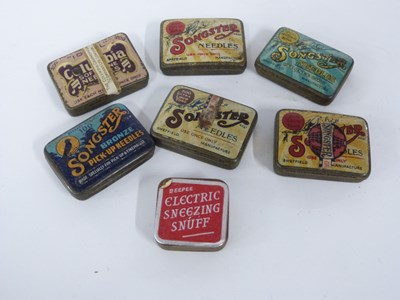 Lot 525 - Box containing seven small metal boxes...