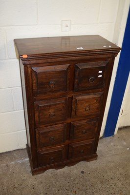 Lot 378 - SHEESHAM HARDWOOD 8-DRAWER CHEST 64CM WIDE