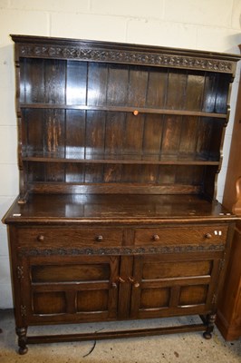 Lot 395 - LATE 19TH/EARLY 20TH CENTURY OAK DRESSER WITH...