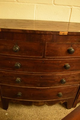 Lot 439 - VICTORIAN MAHOGANY BOW FRONT FIVE DRAWER CHEST,...