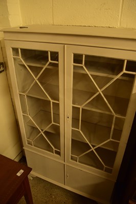 Lot 440 - CREAM PAINTED ASTRAGAL GLAZED BOOKCASE CABINET,...