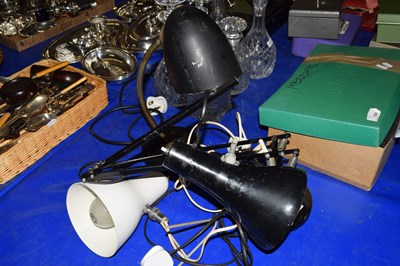 Lot 183 - VINTAGE ANGLEPOISE TYPE BLACK DESK LAMP...