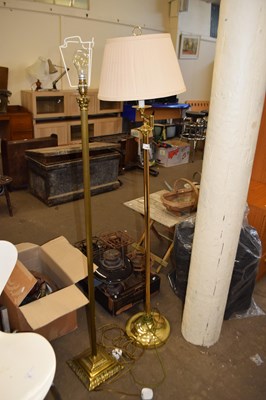 Lot 756 - Two brass finish standard lamps