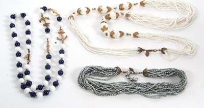 Lot 181 - Three necklaces by Miriam Haskell, the first...