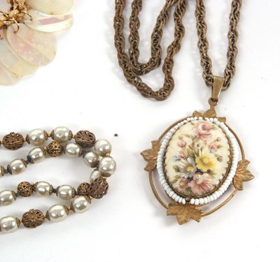 Lot 180 - Three necklaces by Miriam Haskell, the first...