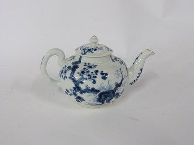 Lot 422 - Early Worcester teapot circa 1758 decorated...