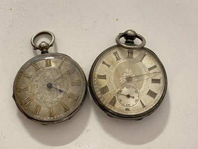 Lot 240 - Continental ladies silver cased pocket watch,...