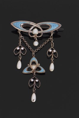 Lot 384 - A continental Art Nouveau silver and enamel...