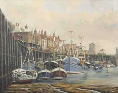 Lot 646 - Jack Rigg (British, b.1927), 'Whitby Harbour...