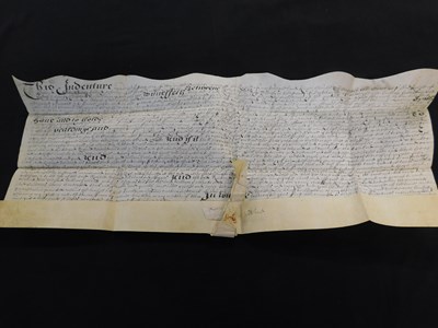Lot 509 - CHARLES II vellum Indenture dealing with land...