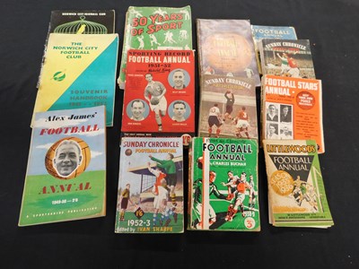 Lot 534 - Shoebox - Assorted vintage football annuals...