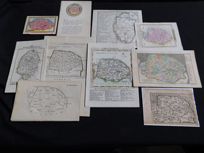 Lot 611 - Packet - 10 assorted engraved Norfolk maps,...
