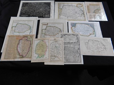 Lot 612 - Packet - 10 assorted engraved Norfolk maps,...