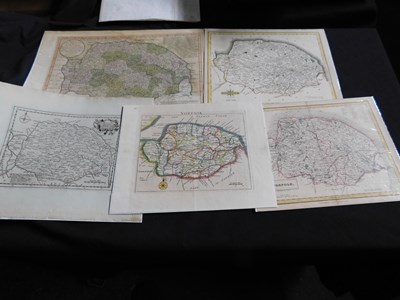 Lot 614 - Packet - 10 assorted engraved Norfolk maps,...