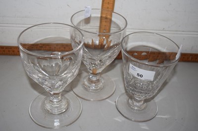 Lot 50 - Group of three 19th Century clear glass rummers