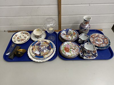 Lot 116 - Two trays of various Oriental plates, tea...