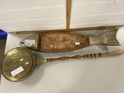 Lot 135 - Large fish shaped serving board together with...