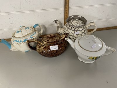 Lot 139 - Collection of four assorted teapots to include...