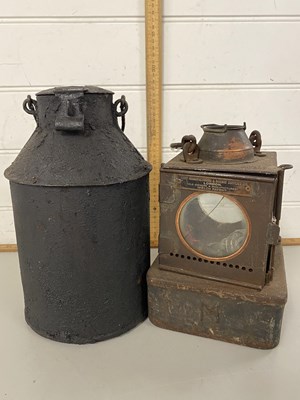 Lot 140 - Mixed Lot: Vintage railway lamp marked Lamp...