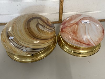 Lot 152 - A pair of retro ceiling light fittings with...