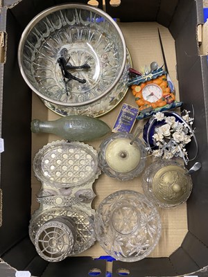 Lot 167 - Box of various preserve pots, glass bowl etc