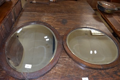 Lot 199 - Two oak framed mirrors