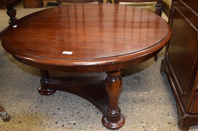 Lot 202 - Reproduction circular coffee table on turned legs