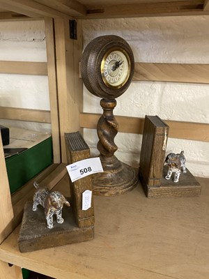 Lot 508 - Pair of carved and metal Spaniel bookends...